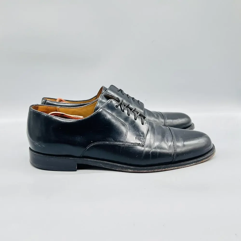 Cole Haan Shoes Mens 10.5 Black Leather Cap Toe Derby Oxford Dress Classic